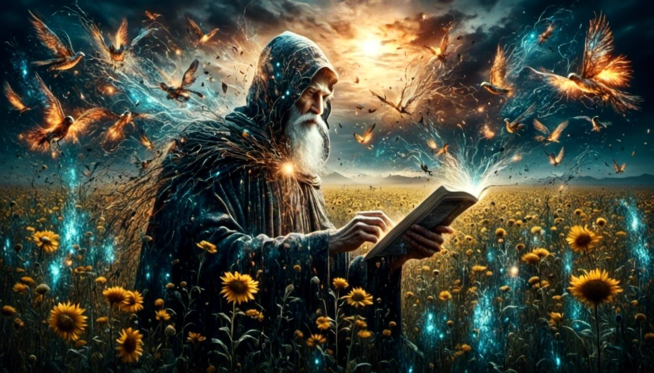 Ethereal Scene Bathed in Golden Light