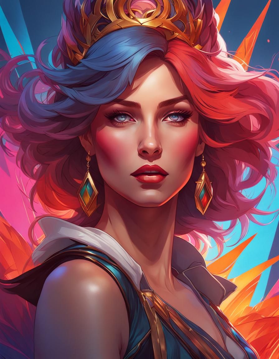 Triumphant Marianne: Expressive Art Nouveau Portrait