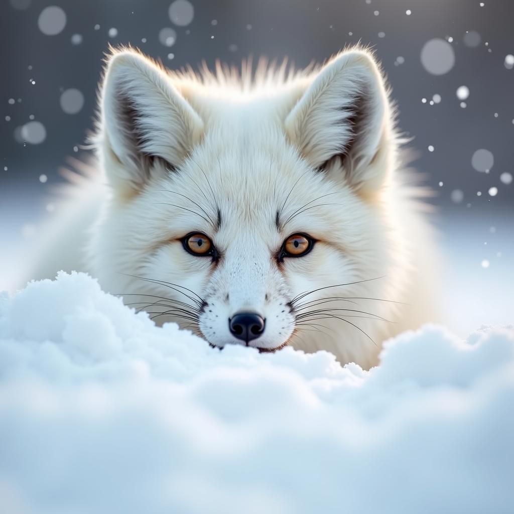 Arctic Fox Portrait in Winter Wonderland