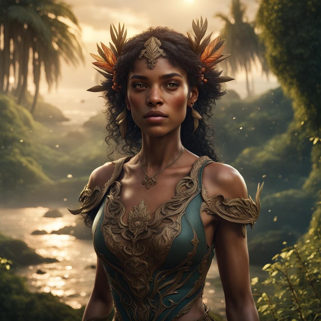 Brazilian Beauty in Detailed Matte Painting