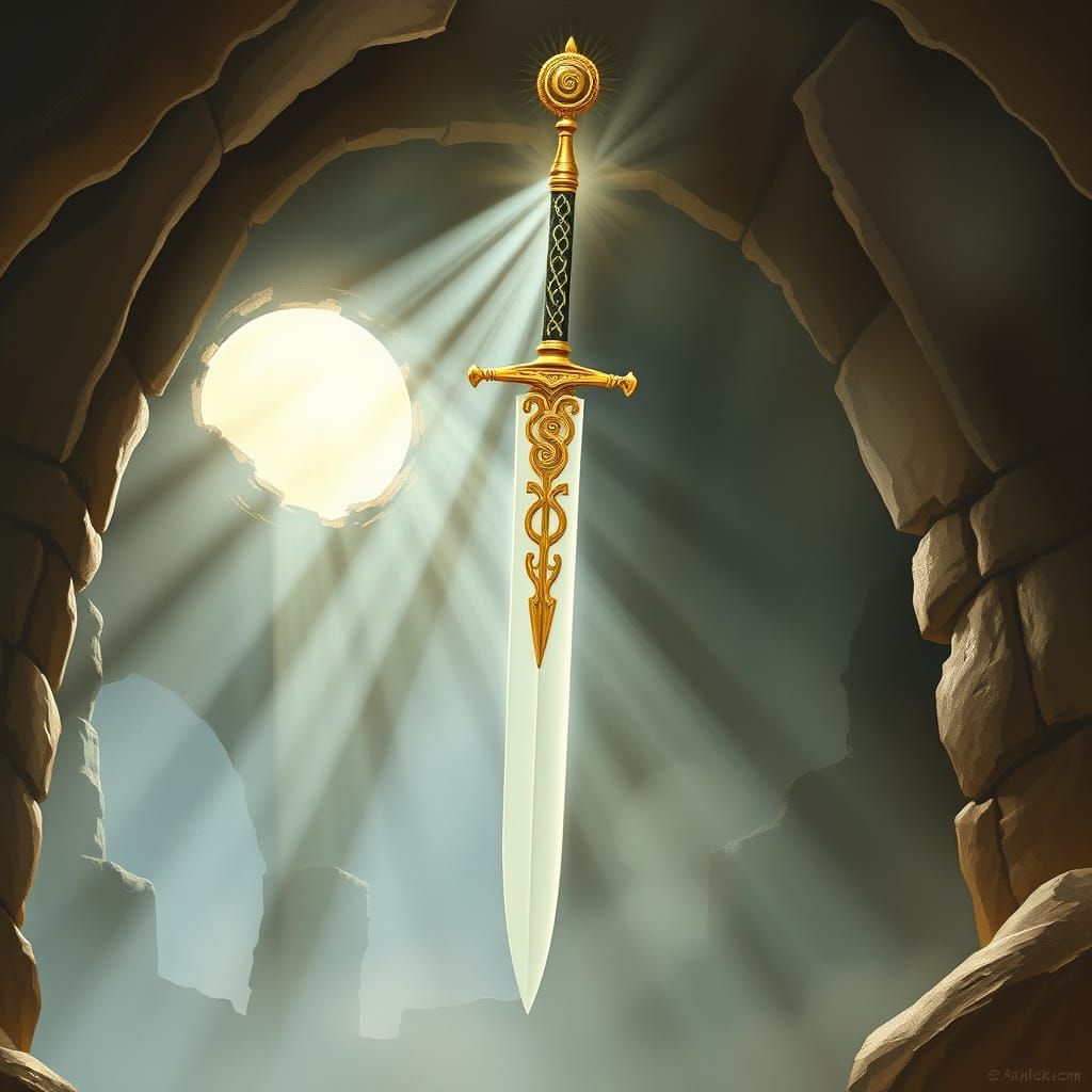 Claíomh Solais: Celtic Sword in Art Nouveau Style