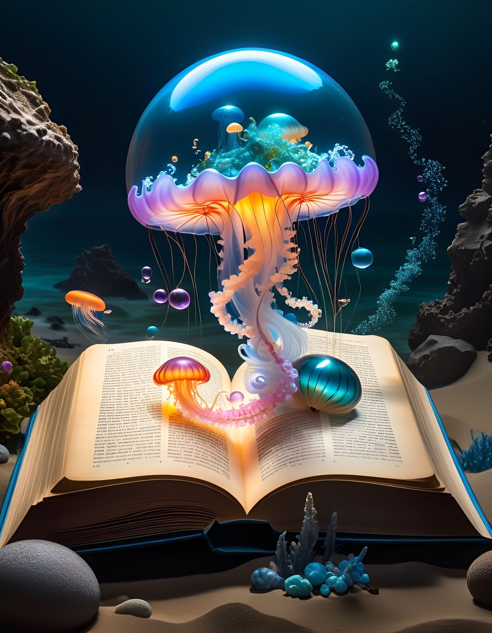 Bioluminescent Jellyfish Emerge from Ancient Tome