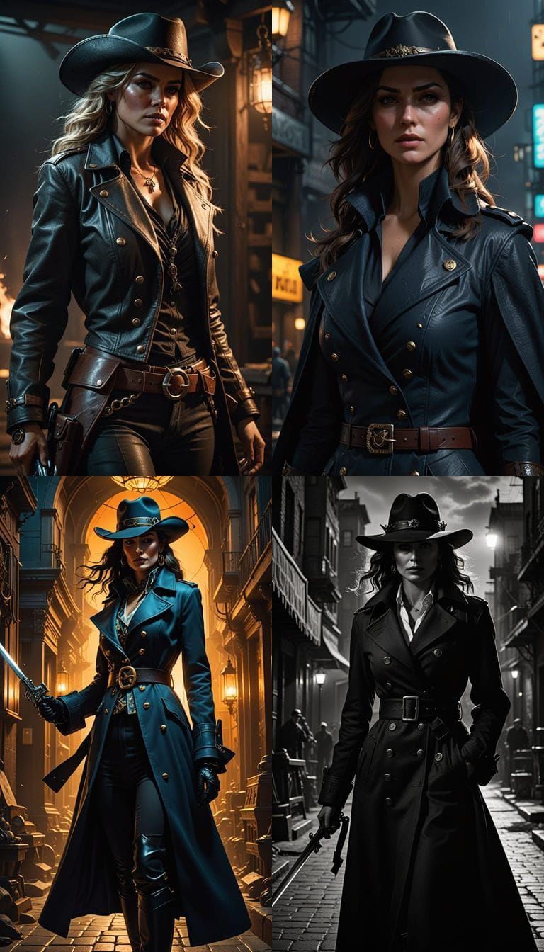 Futuristic Femme Fatale in Mixed-Inspired Attire