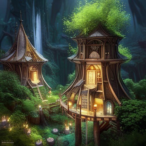 Quaint Treehouse Amidst Verdant Canopy