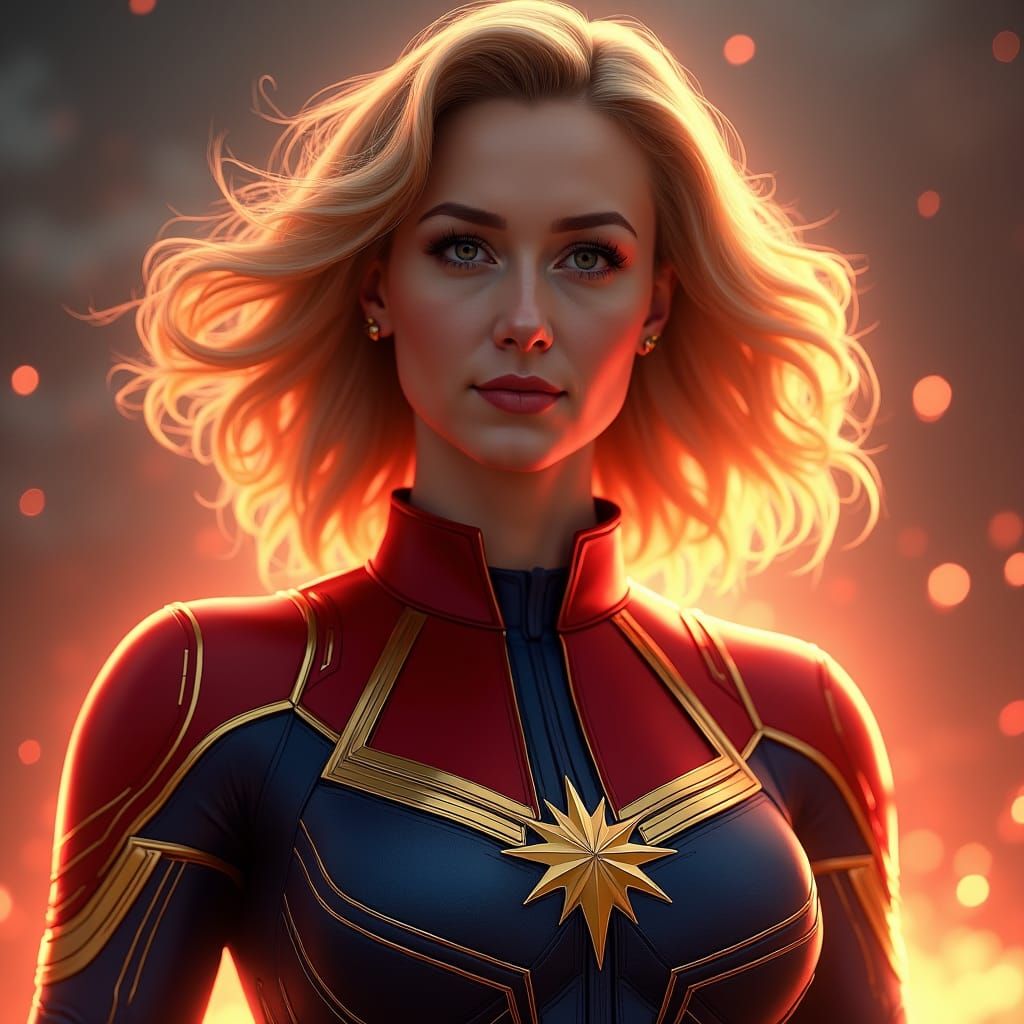 Captain Marvel: Epic Cinematic Digital Portrait