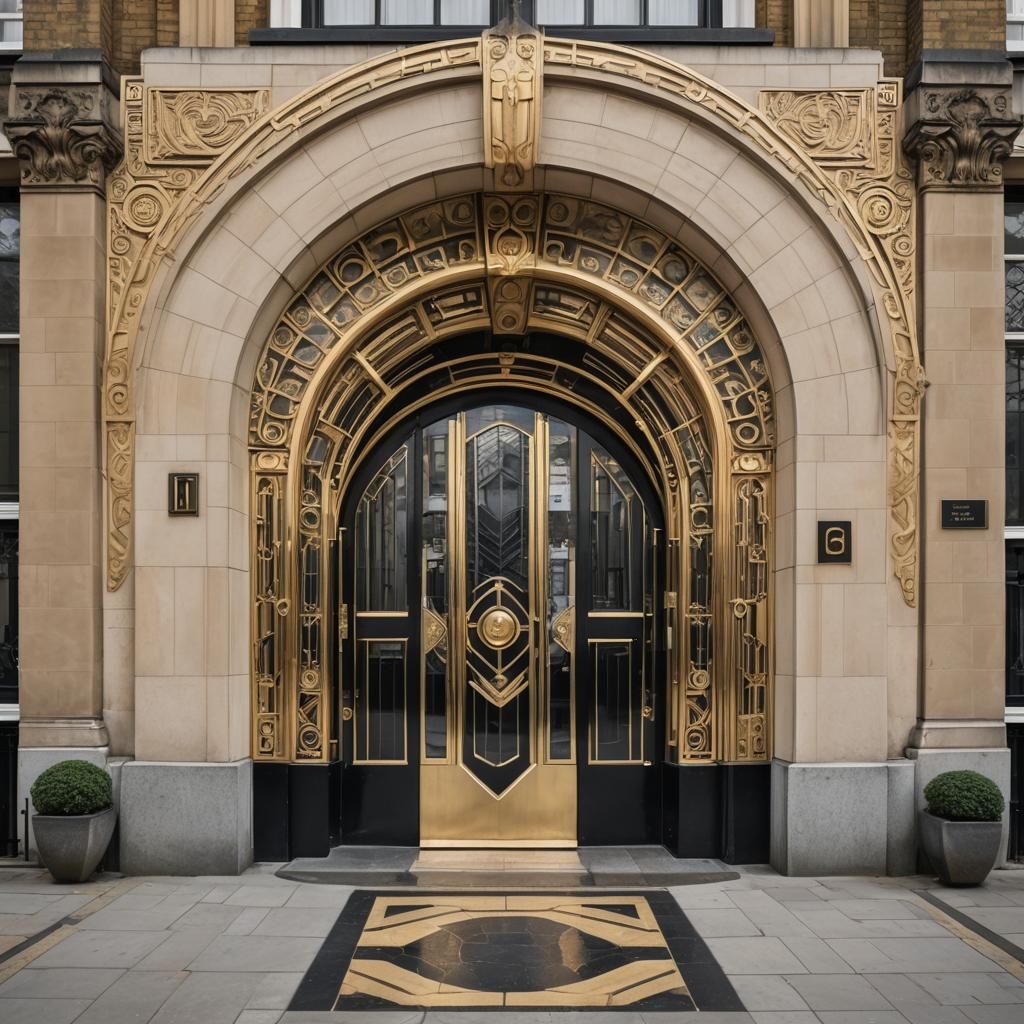 Art Deco Apartment Entrance with Expressionist Influences