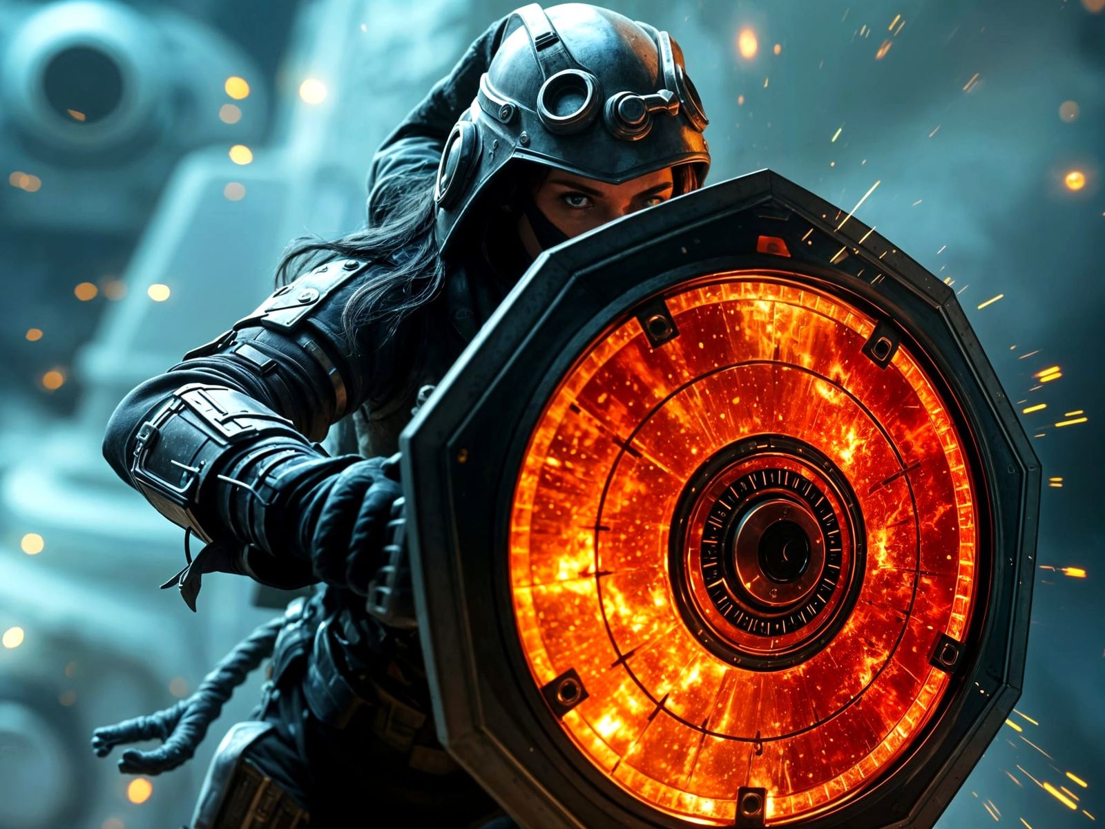 Space Pirate Deflects Plasma Blasts in Cosmic Battle