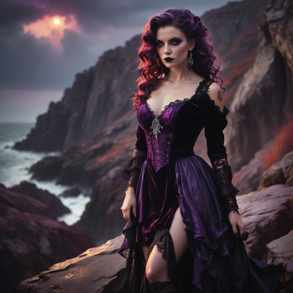 Gothic Pirate Beauty in Dark Romanticism Style