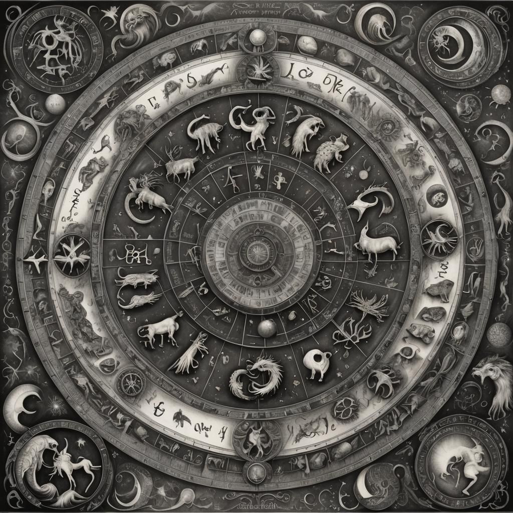 Hyperdetailed Charcoal Drawings of Zodiac Signs
