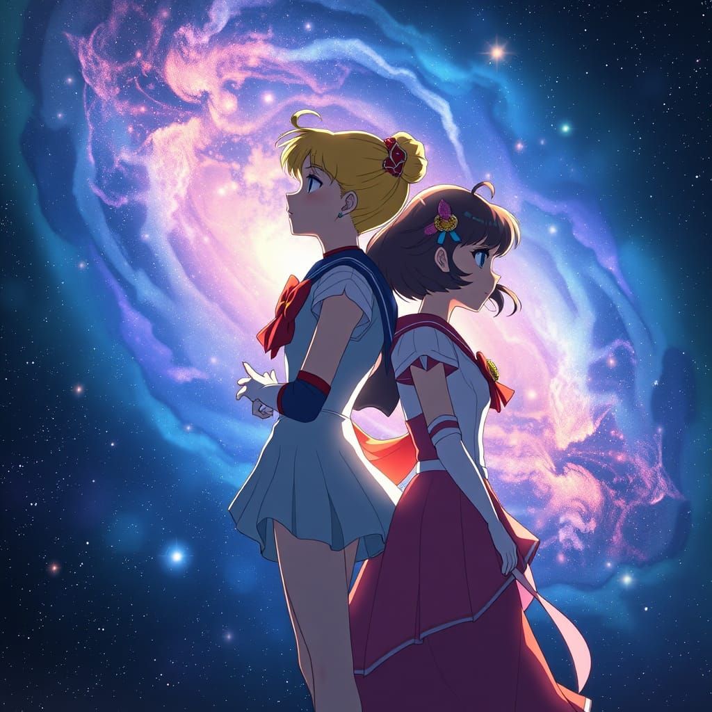 Celestial Guardians Unite in Vibrant Starry Space