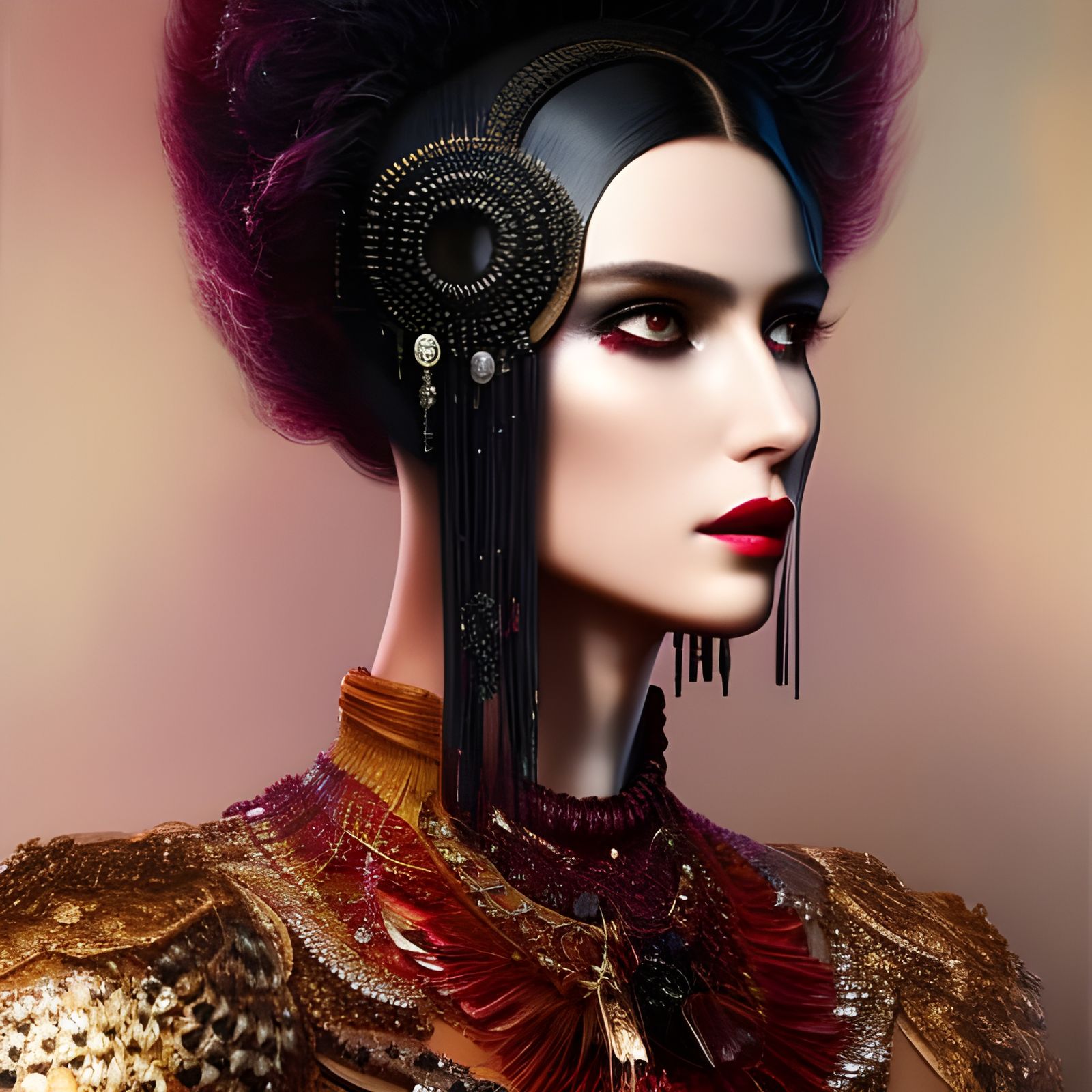 Modern Woman in Leather Dress, Hyperdetailed Fantasy Art