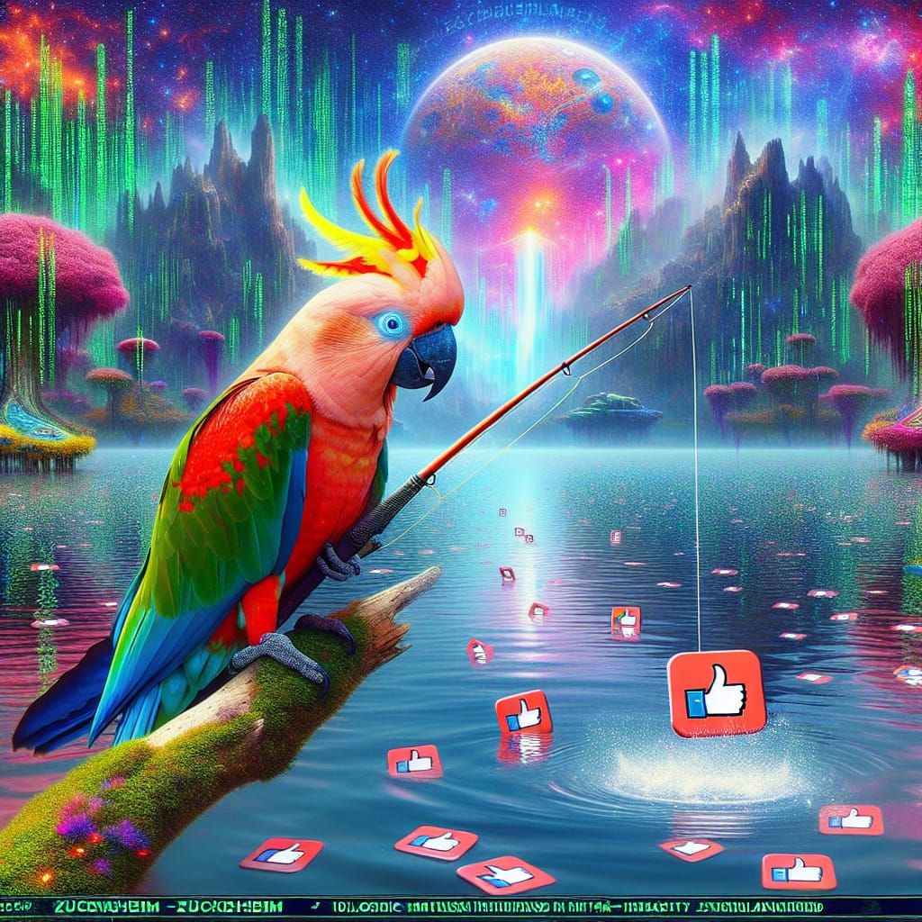 Psychic Cockatoo's Cyberpunk Fishing Adventure