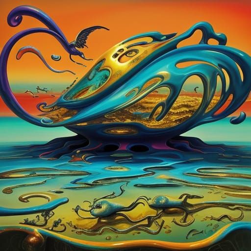 Surreal Creatures in a Dreamscape, Salvador Dali Style