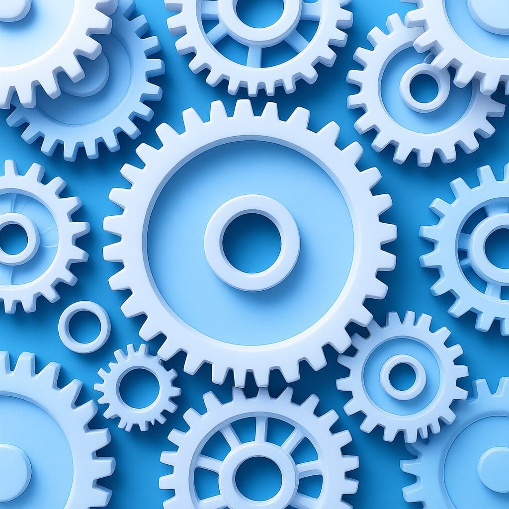 Minimalist 12-Tooth Gear Background Portrait