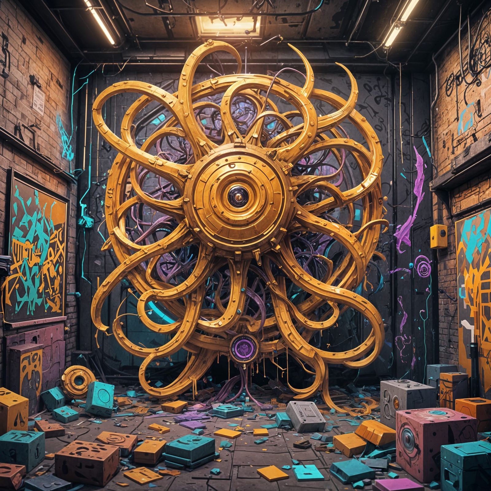 Eldritch Splash Art in Aetherpunk Style