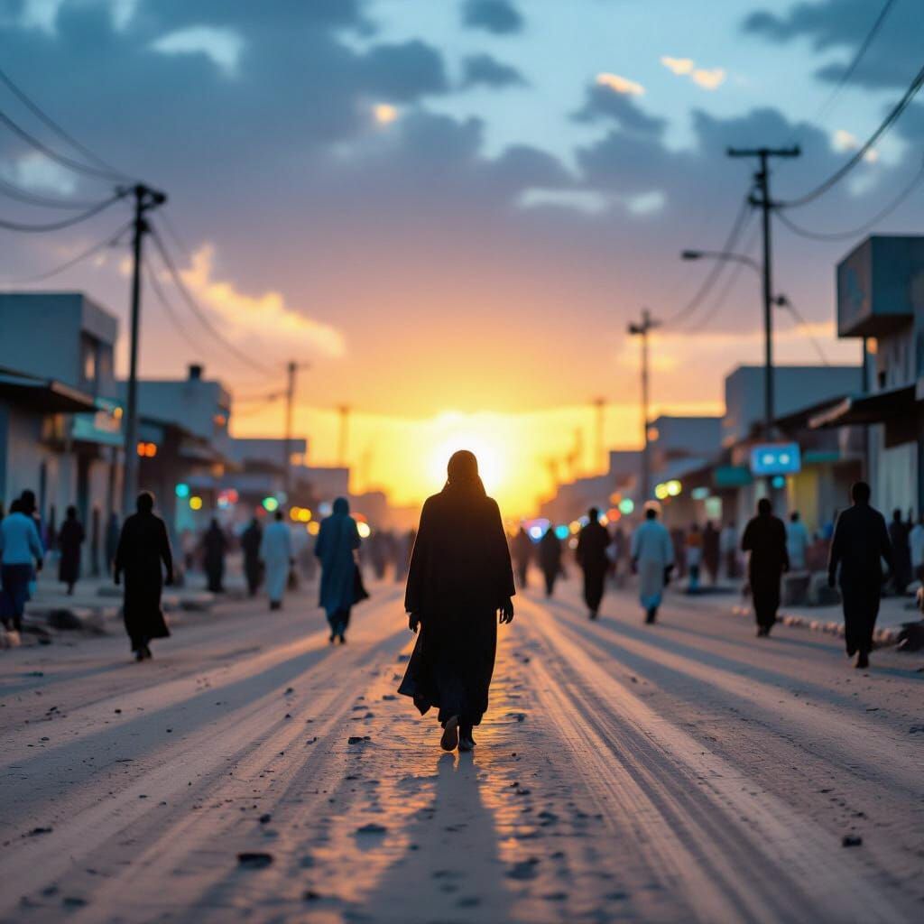 Mogadishu Street Life at Golden Hour