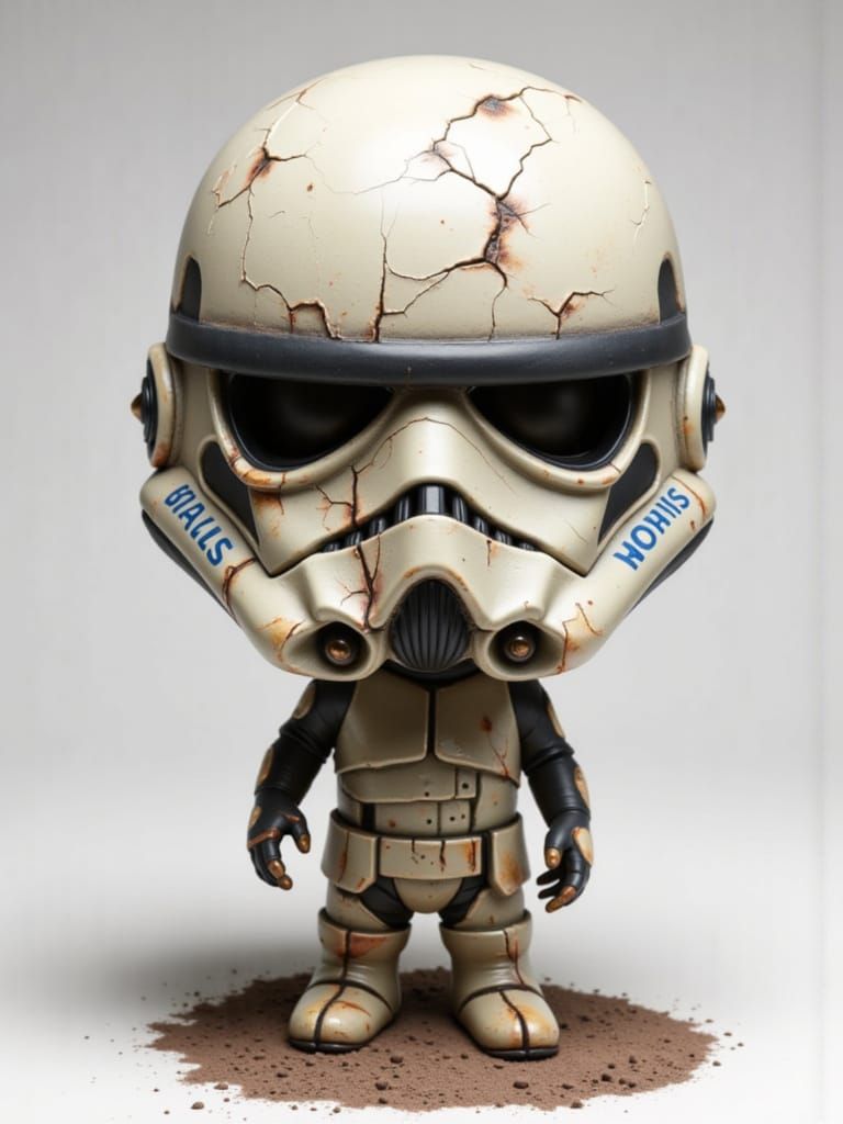 Adorable Chibi Stormtrooper Zombie in Soft Colors