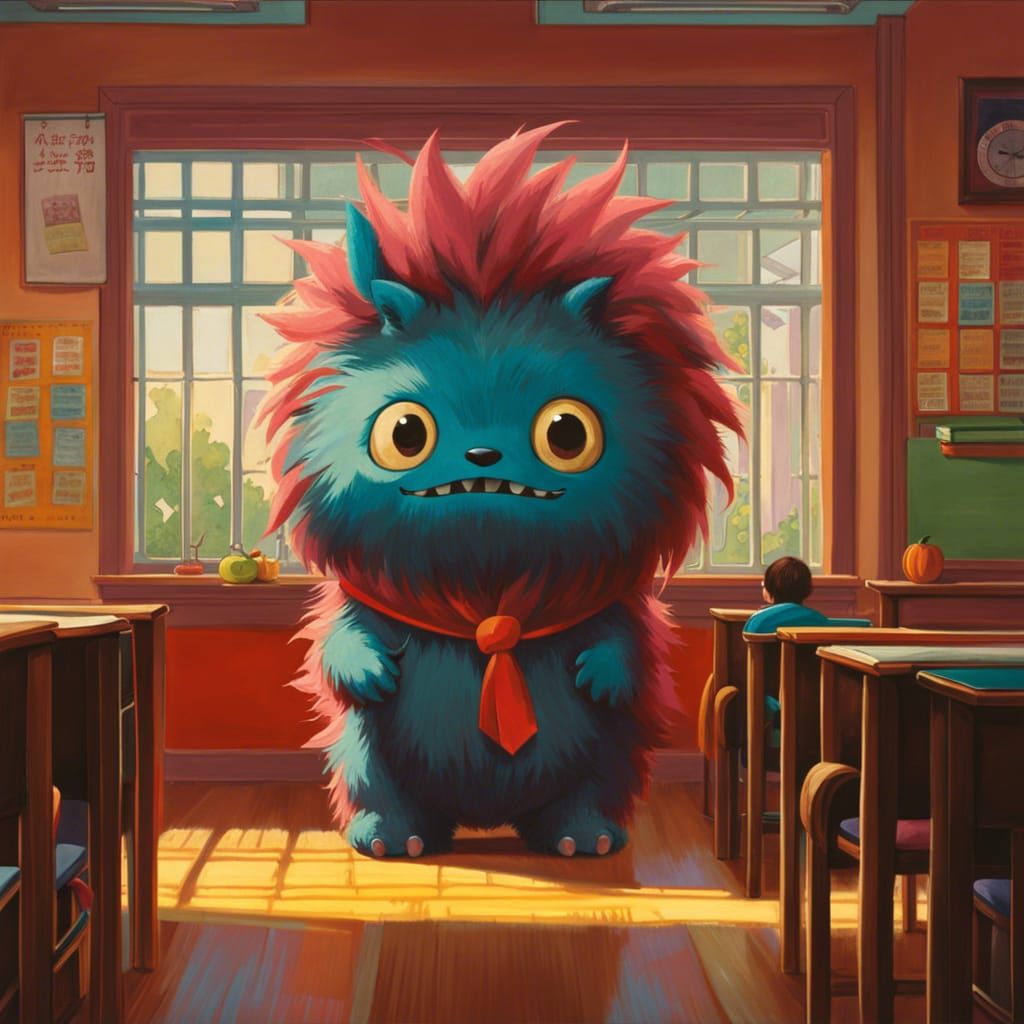 Cute Monster's First Day: Studio Ghibli Style