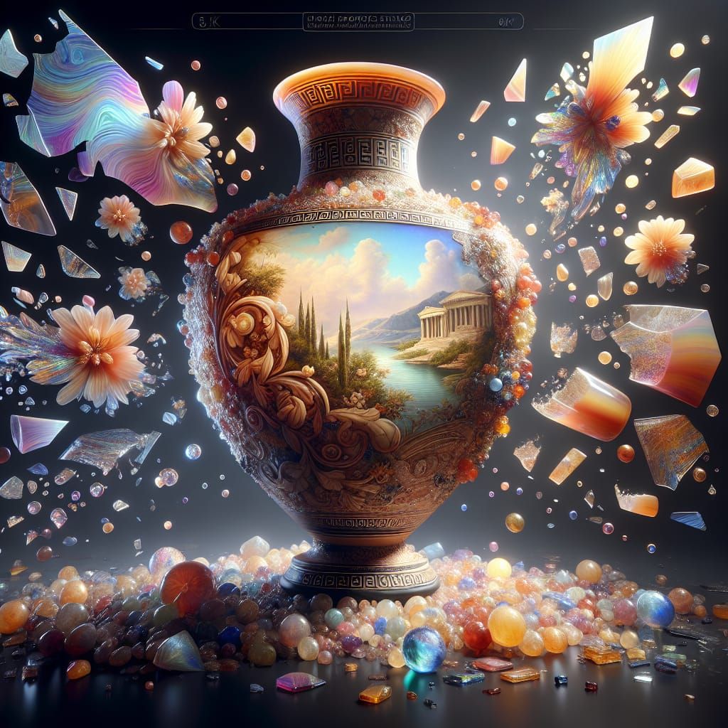 Carnelian Amphora with Ancient Greek Miniatures