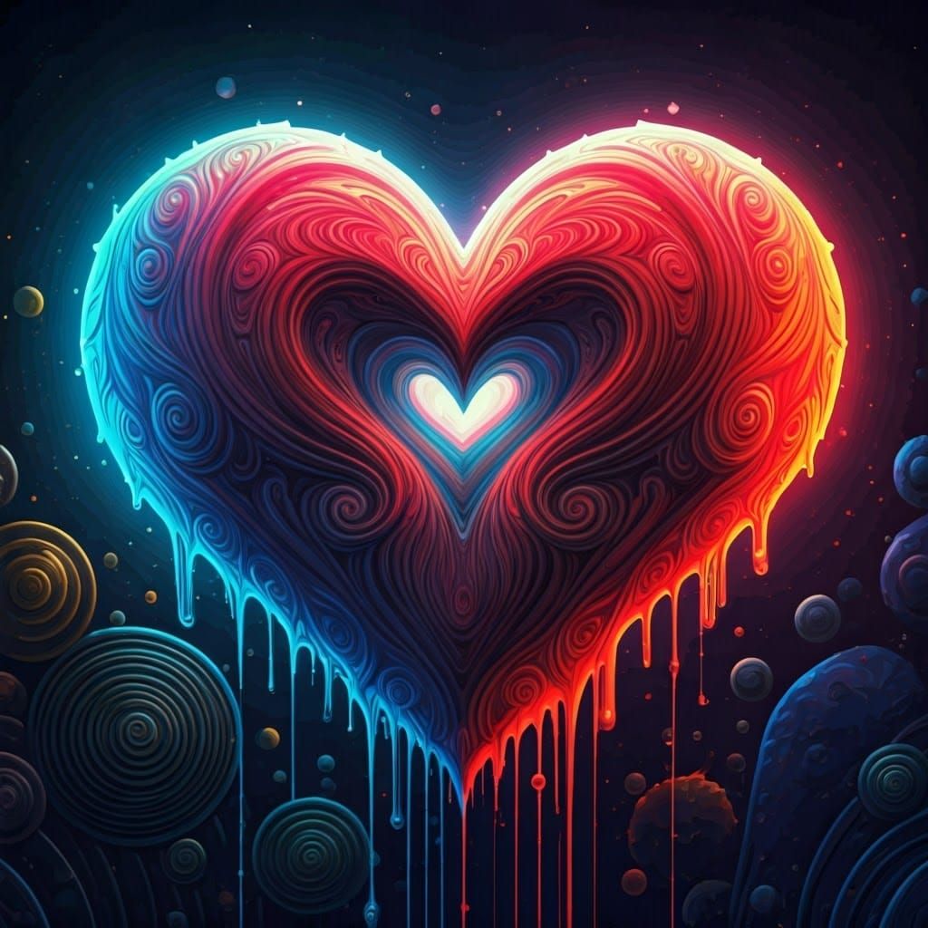 Love Heart Entity in Vibrant Graffiti and Street Art