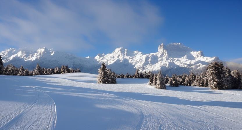 Winter in the Alps: A Snowy Mountain Landscape