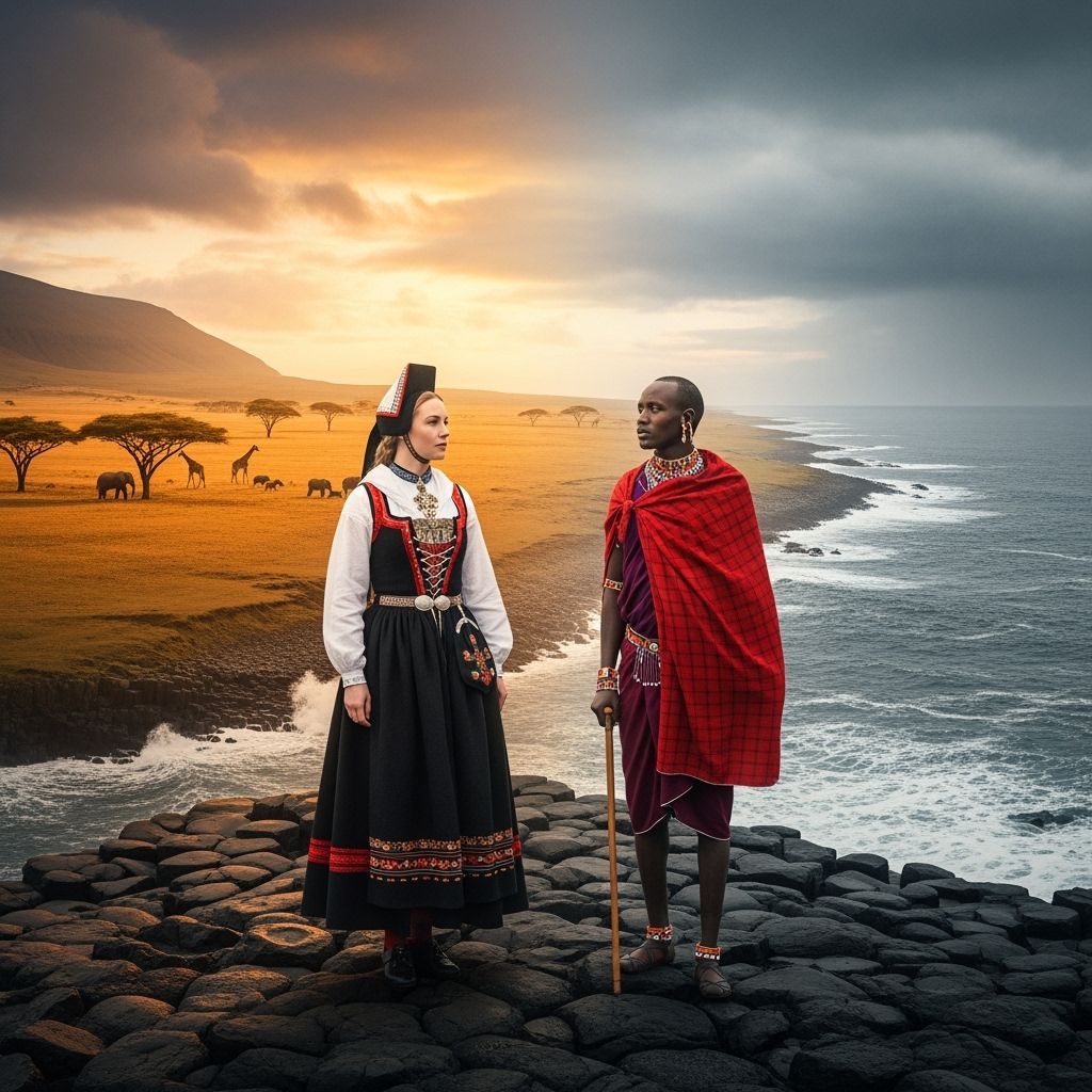 Faroese Woman and Maasai Man Meet at World's Edge