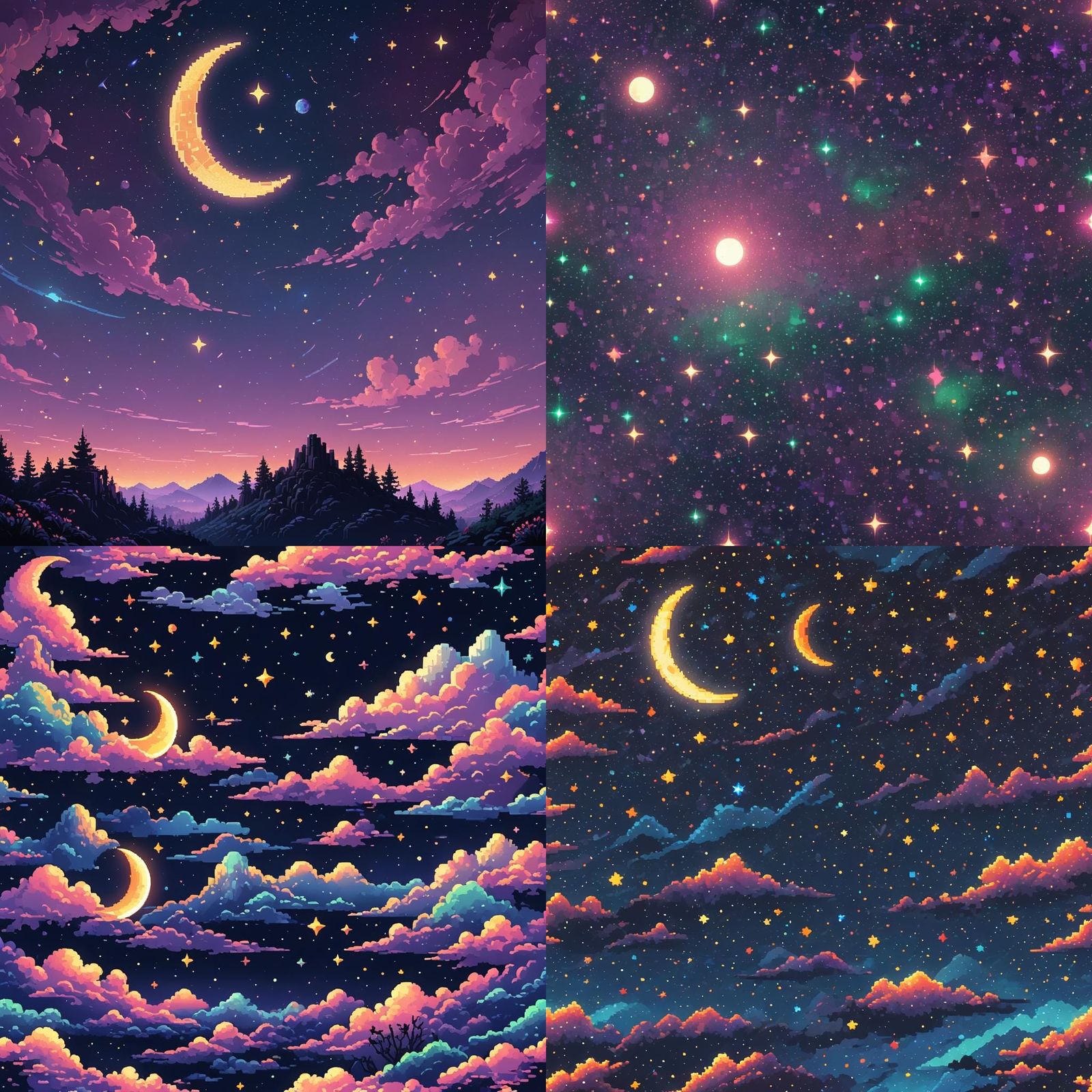 Pixel Art Night Sky