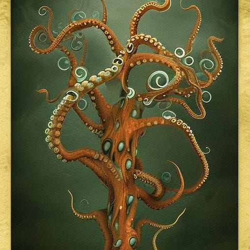Octopus-Tree Hybrid: Epic Cinematic Digital Painting