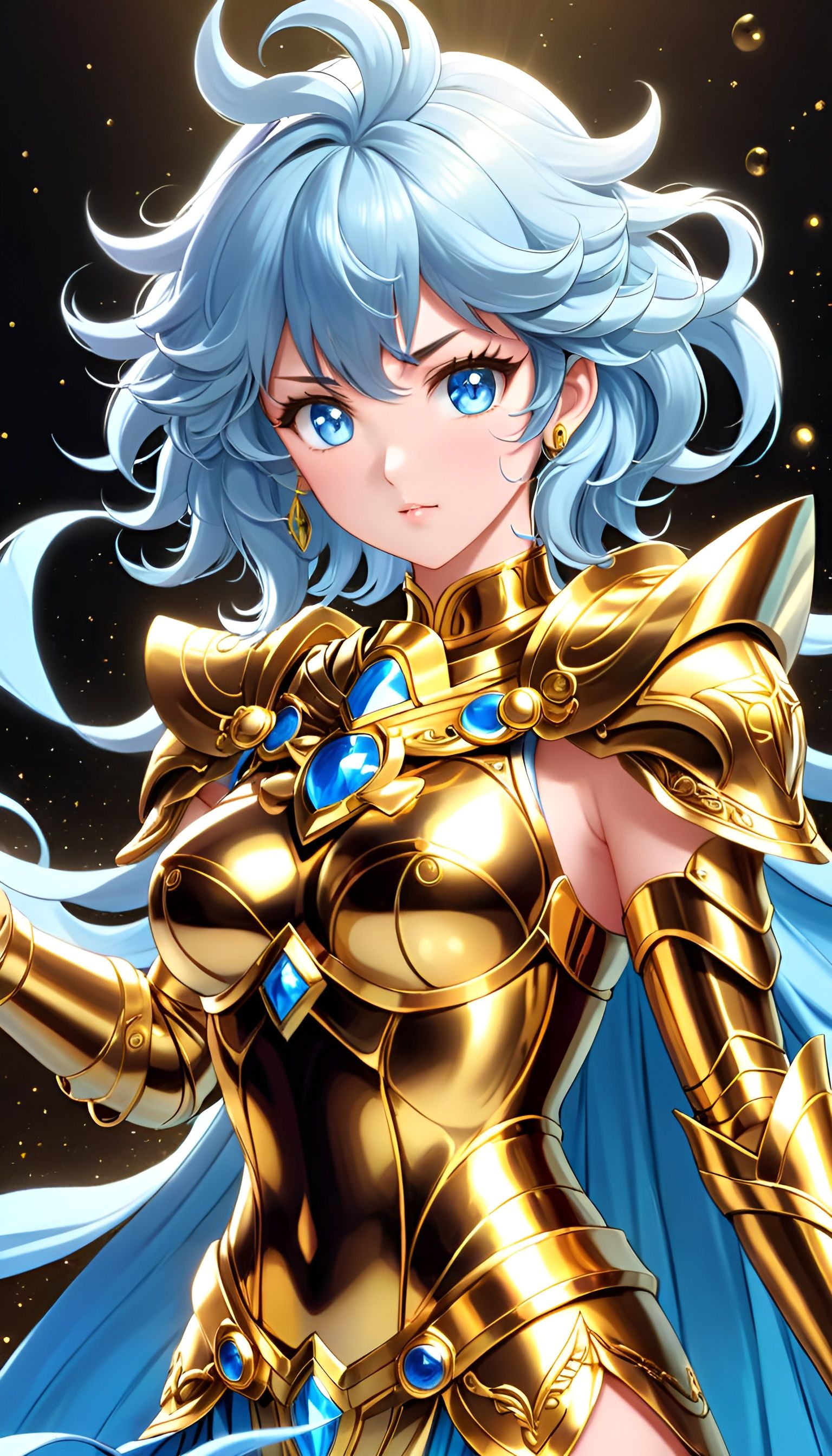 Libra Gold Saint: Beautiful Water Nymph in Saint Seiya Style