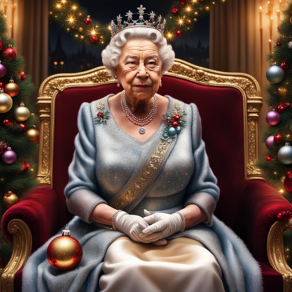 Esperando los regalos de navidad como toda una reina