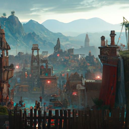 Fantastical Detailed Matte Painting of Mexico