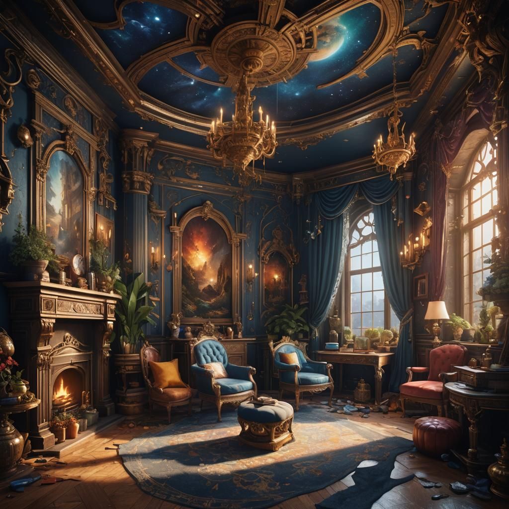 Fantastical Dream Room in Detailed Matte Painting