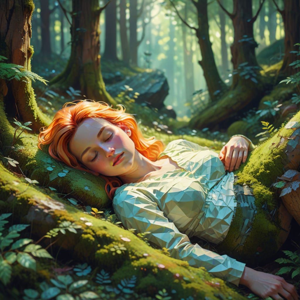 Dreamy Forest Scene in 8-bit Digital Art