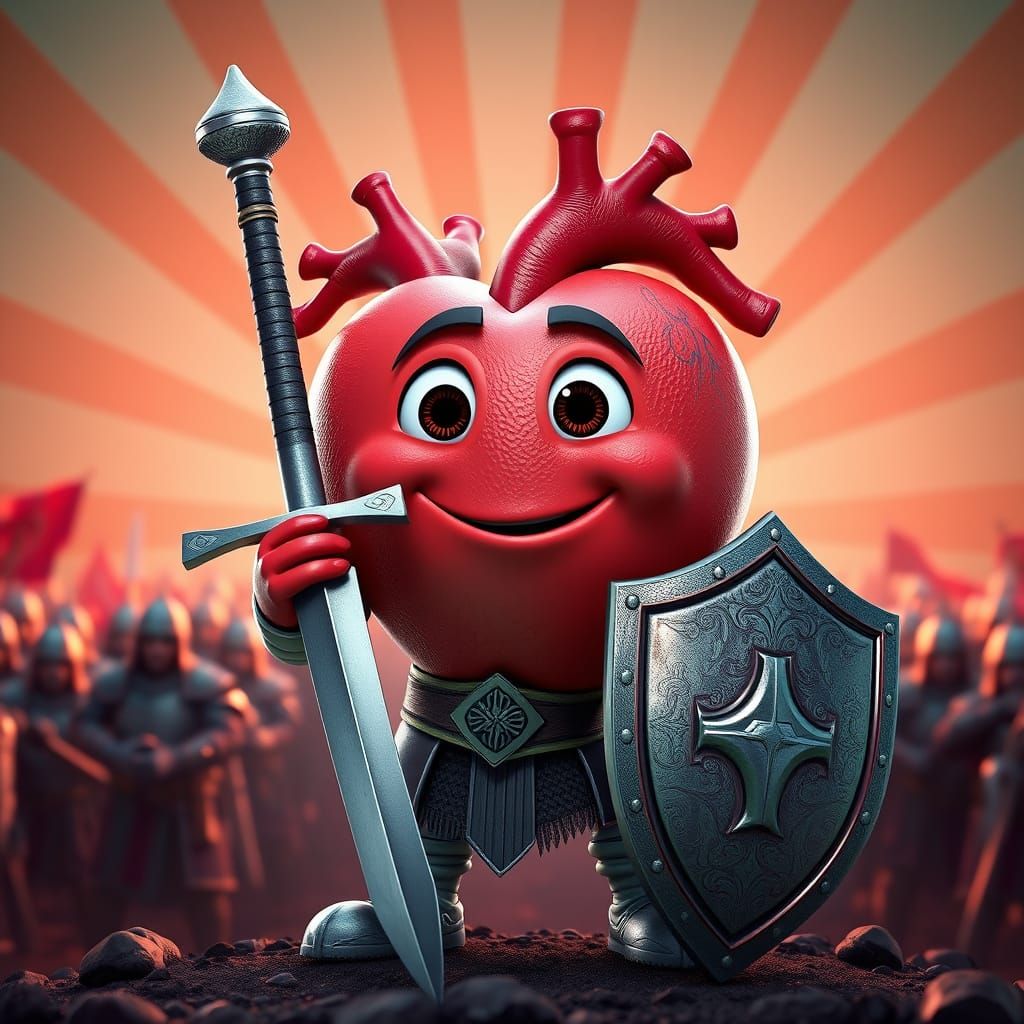 Heroic Knight in Medieval Armor