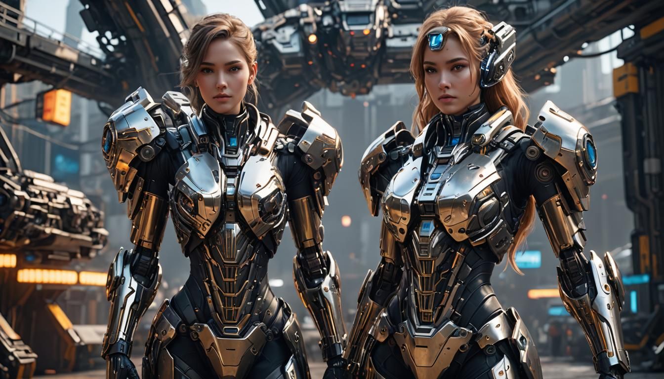 Futuristic Cyber Twins