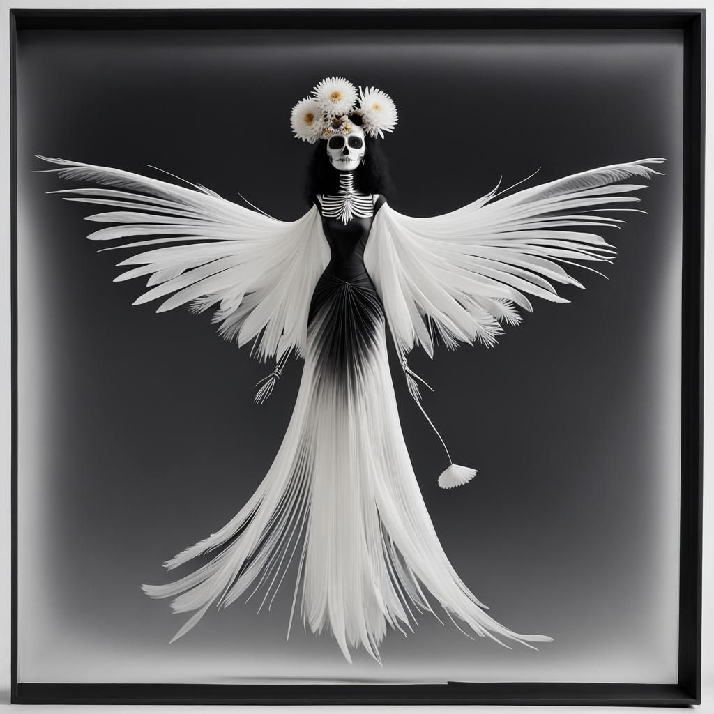 La Catrina Photogram: Floral Sugar Skull Dreamscape