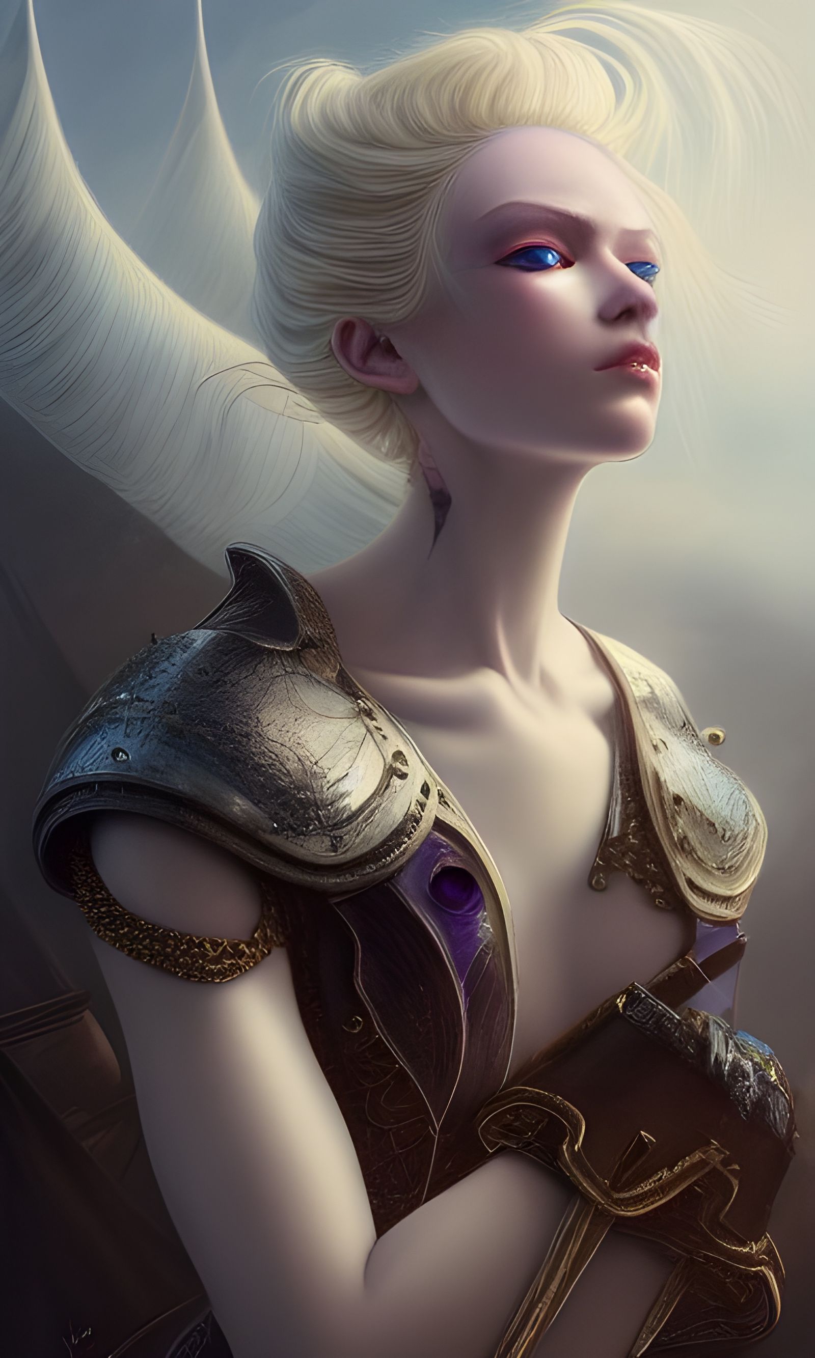 Pirate Woman with Heterochromatic Eyes, Detailed Illustratio...