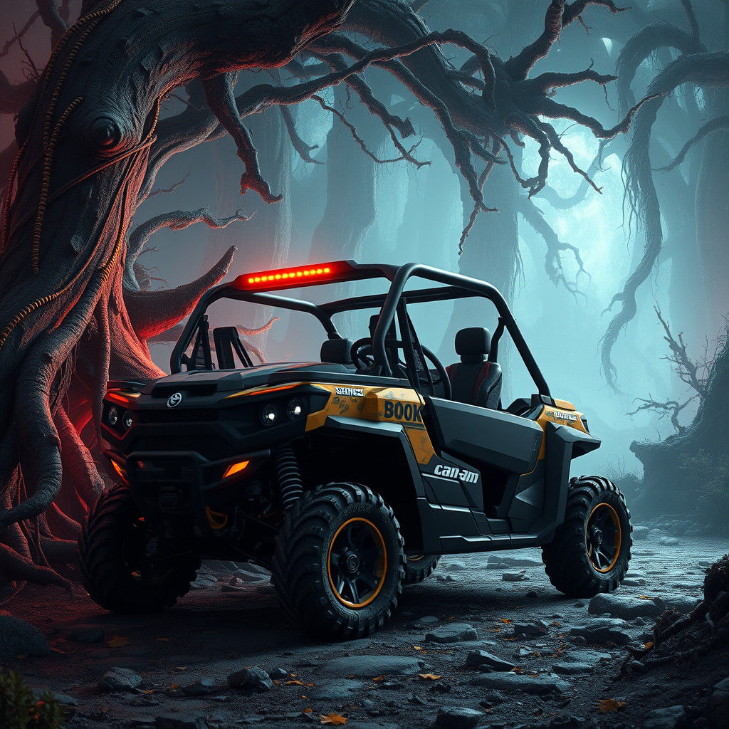 Can-Am Defender in Mystical Dreamscape: Matte Painting Style