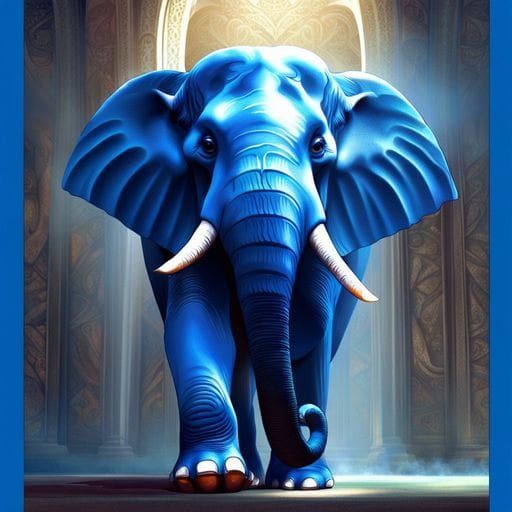 Magnificent Blue Elephant Digital Art