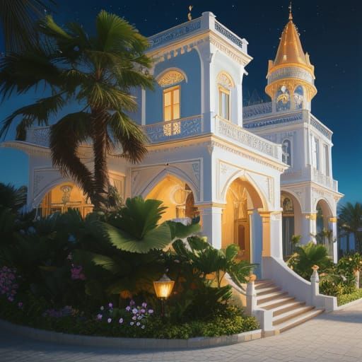 Art Deco Snowflake on Curvy Clouds