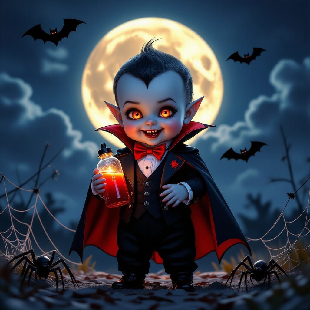 Adorable Baby Vampire Before Full Moon