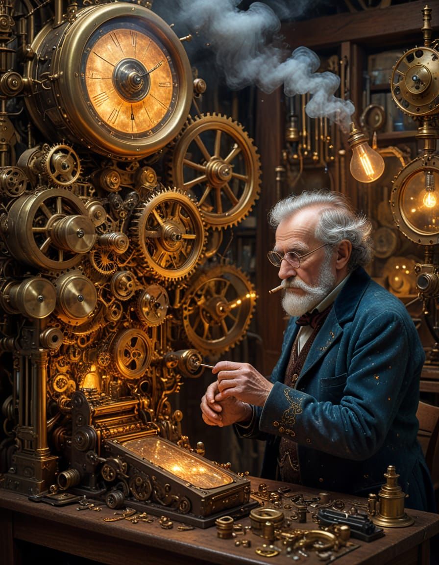 Victorian steampunk Inventor