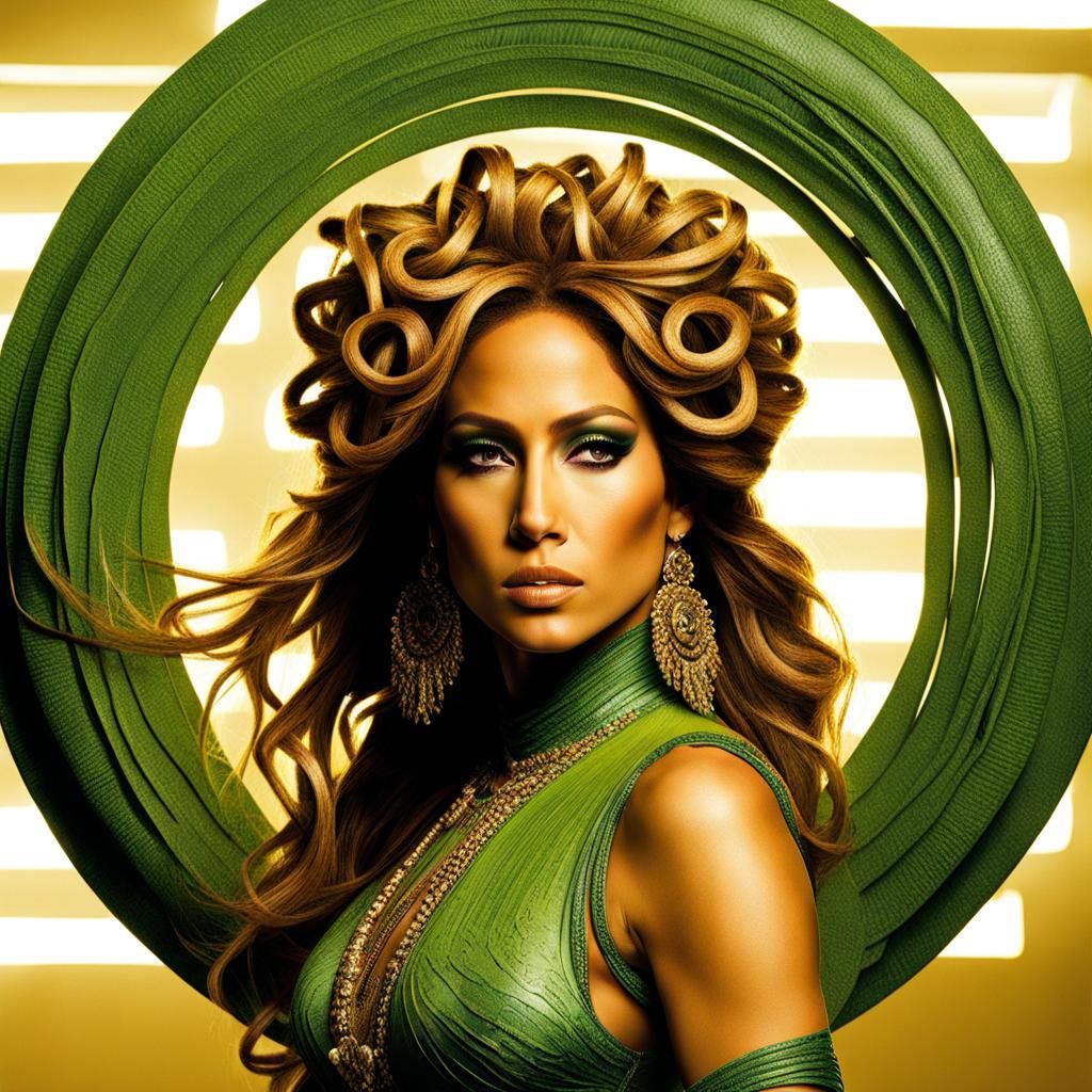 Jennifer Lopez as Medusa Full Body Portrait