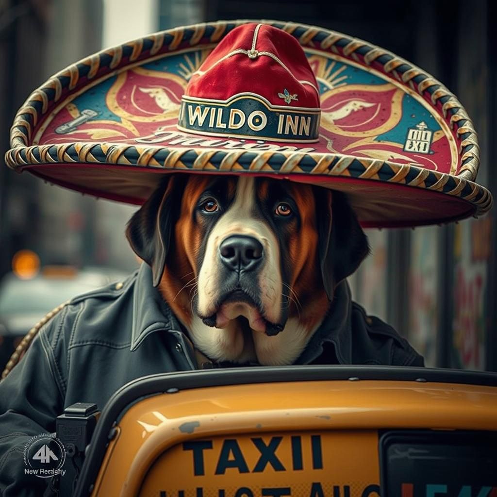 NYC Saint Bernard Taxi Driver in 4K