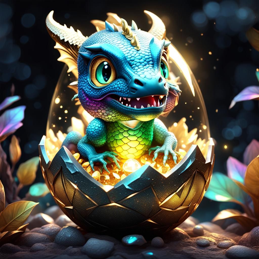 Dragon Baby in Golden Egg: 3D Game Cinematic