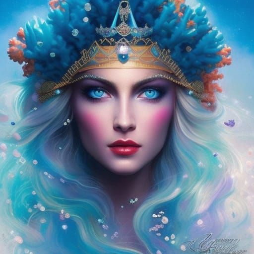 Stunning Sea Queen with Coral Crown Portrait