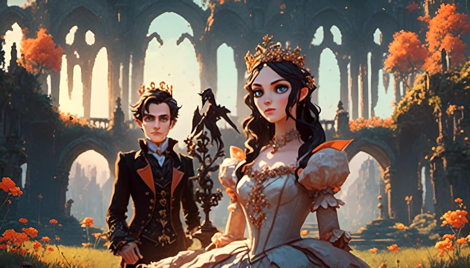 Pixel Art Fairy Kingdom with Dracula