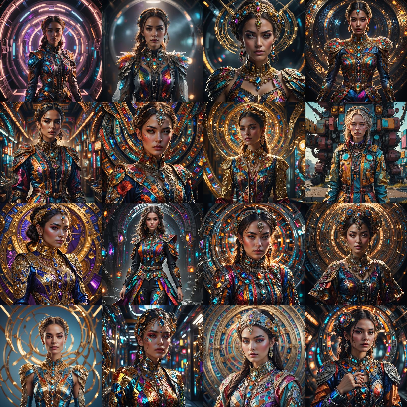 Hyperrealistic Portrait of Woman in Futuristic Jewelry