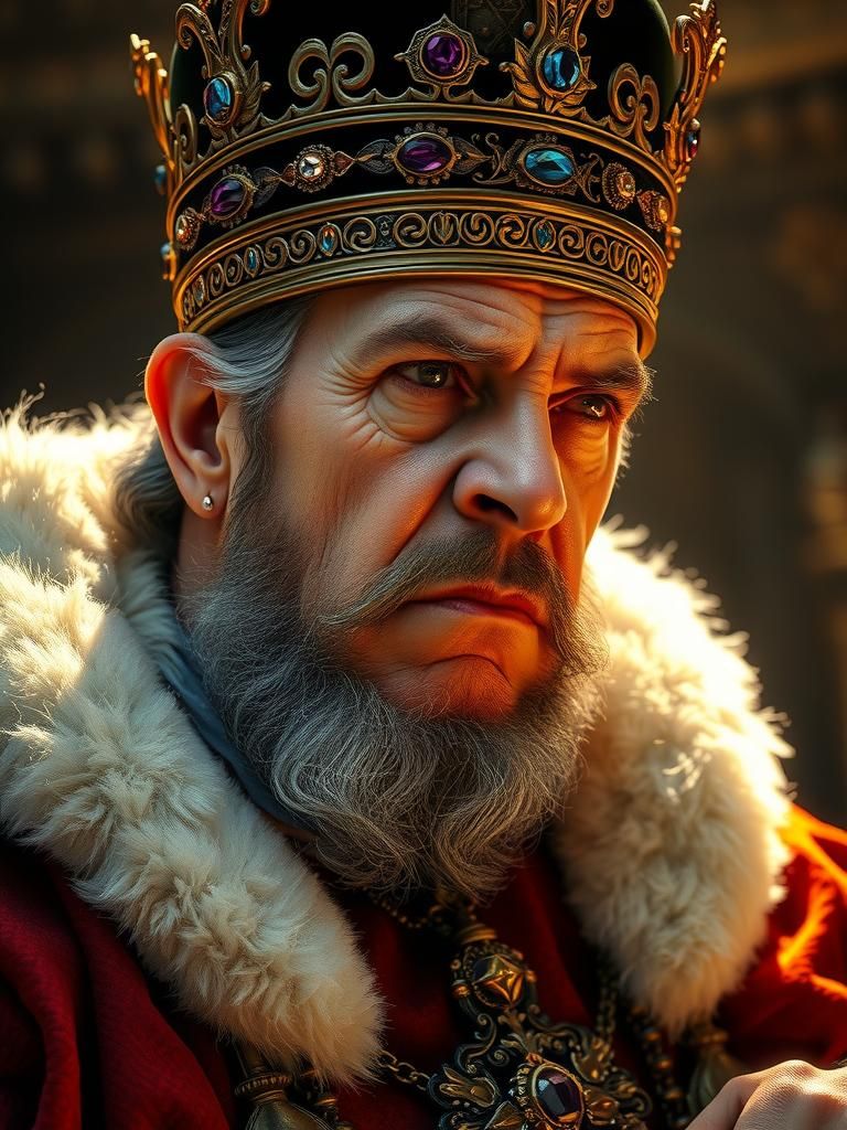 Pompous King's Disbelief in Fantasy Concept Art