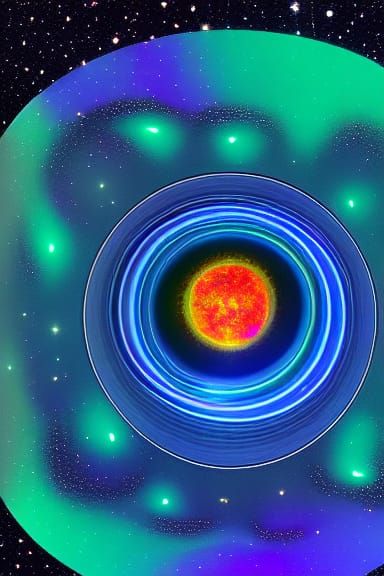 Holographic Galaxy Illustration in Astral Cosmic Style